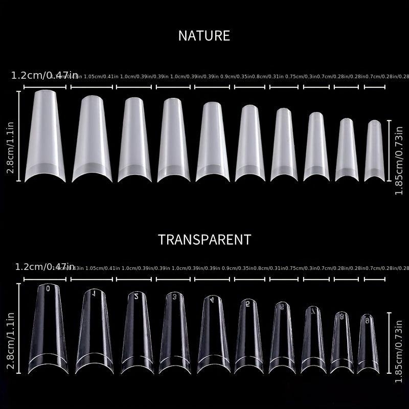 500pcs Soft Gel Nail Tips Natural Clear Acrylic Nail Tips Long Coffin Shaped
