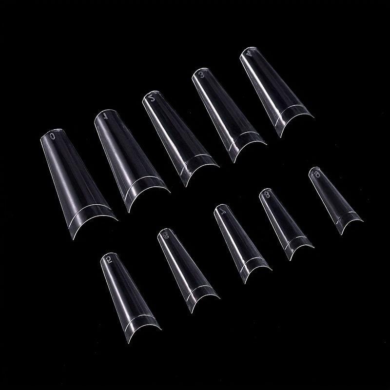 500pcs Soft Gel Nail Tips Natural Clear Acrylic Nail Tips Long Coffin Shaped