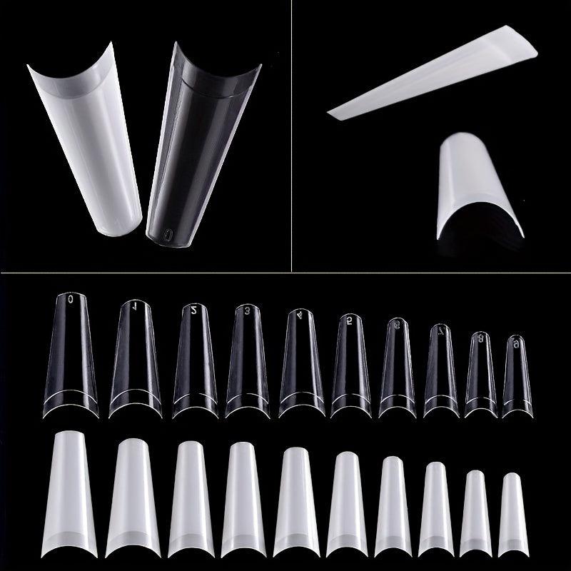 500pcs Soft Gel Nail Tips Natural Clear Acrylic Nail Tips Long Coffin Shaped