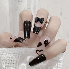 Pink Acrylic Press On Nails with Gems Full Cover False Nails for Women