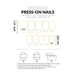 Pink Acrylic Press On Nails with Gems Full Cover False Nails for Women