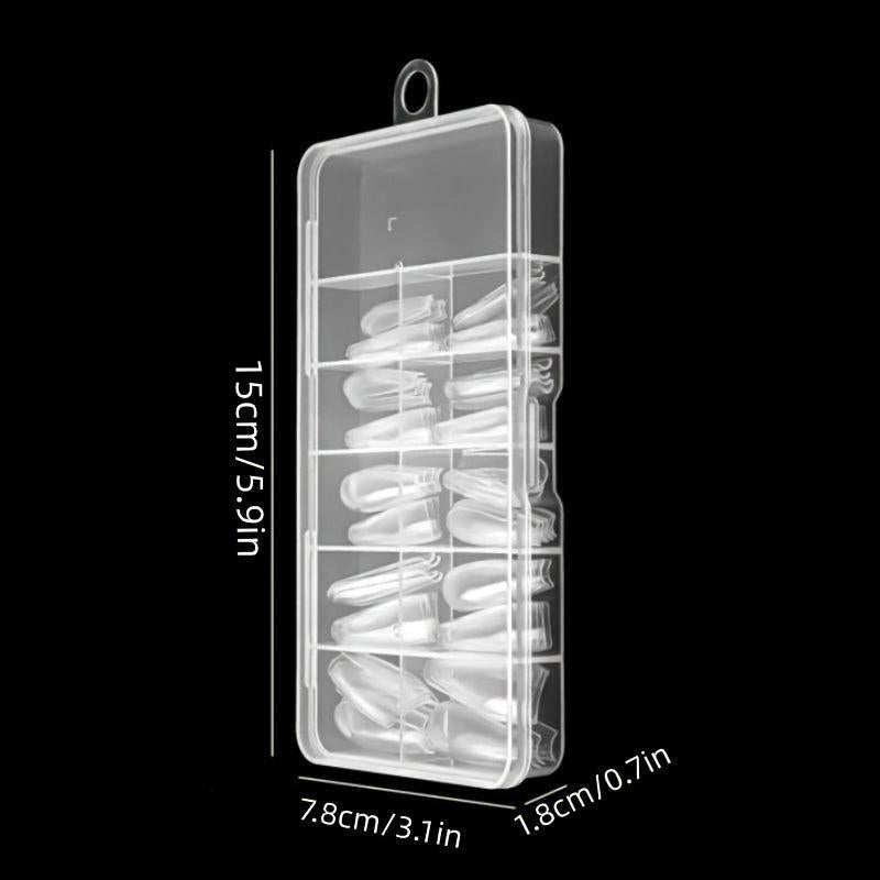 120 pcs Clear Straight Tapered Square Full Cover Press On False Nail Tips