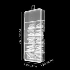 120 pcs Clear Straight Tapered Square Full Cover Press On False Nail Tips