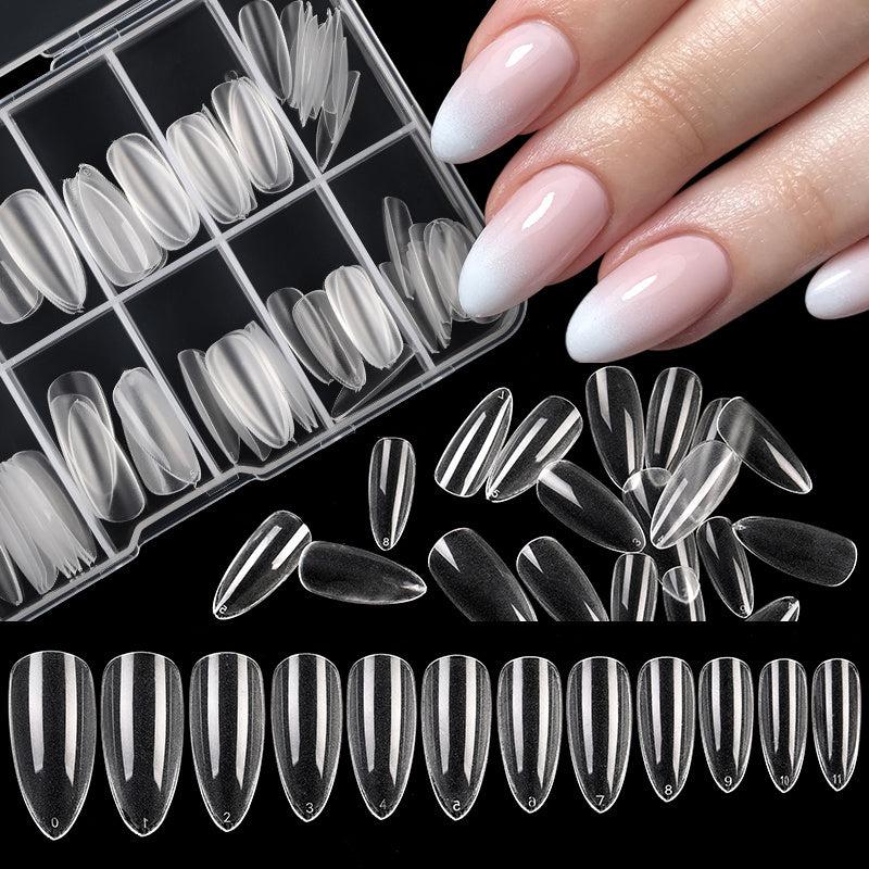 120 pcs Clear Straight Tapered Square Full Cover Press On False Nail Tips