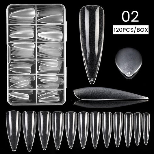 120 pcs Clear Straight Tapered Square Full Cover Press On False Nail Tips