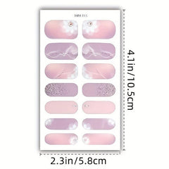 Glossy Nail Strips Pink Purple Nail Art Decal Strip