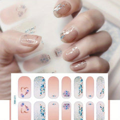 Glossy Nail Strips Pink Purple Nail Art Decal Strip