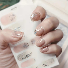 Glossy Nail Strips Pink Purple Nail Art Decal Strip