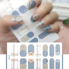 Glossy Nail Strips Pink Purple Nail Art Decal Strip