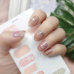 Glossy Nail Strips Pink Purple Nail Art Decal Strip