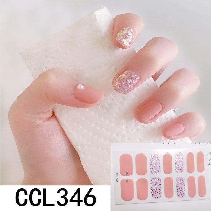 Y2K 3D Nail Strips Glossy Full Wraps Self Adhesive Decal Women Nail Art DIY