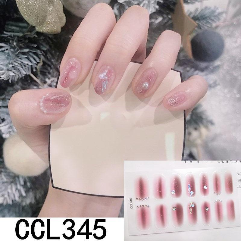 Y2K 3D Nail Strips Glossy Full Wraps Self Adhesive Decal Women Nail Art DIY