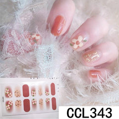 Y2K 3D Nail Strips Glossy Full Wraps Self Adhesive Decal Women Nail Art DIY