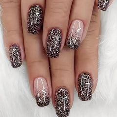 24 pcs Glitter Halloween Press On Nails - Easy to Apply and Remove