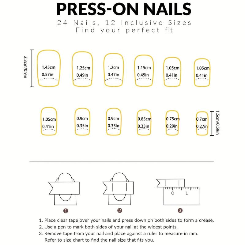 24 pcs Glitter Halloween Press On Nails - Easy to Apply and Remove