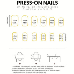 24 pcs Glitter Halloween Press On Nails - Easy to Apply and Remove