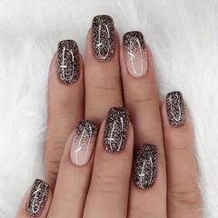 24 pcs Glitter Halloween Press On Nails - Easy to Apply and Remove