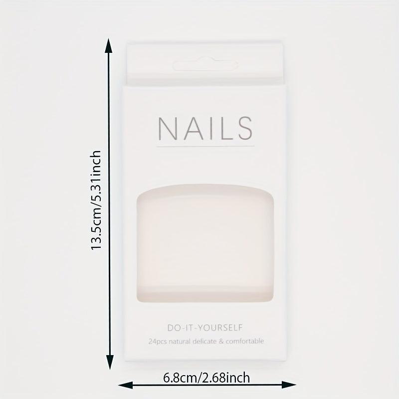 Pink Glitter Square Press On Nails Full Cover Acrylic Kit