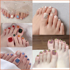 600 Pcs False Toenails Transparent Press On Nail Art DIY Salon