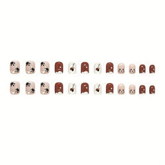 Cat Press On Nails Glossy Full Cover Stick On Acrylic Nails
