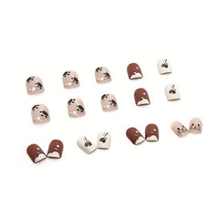 Cat Press On Nails Glossy Full Cover Stick On Acrylic Nails