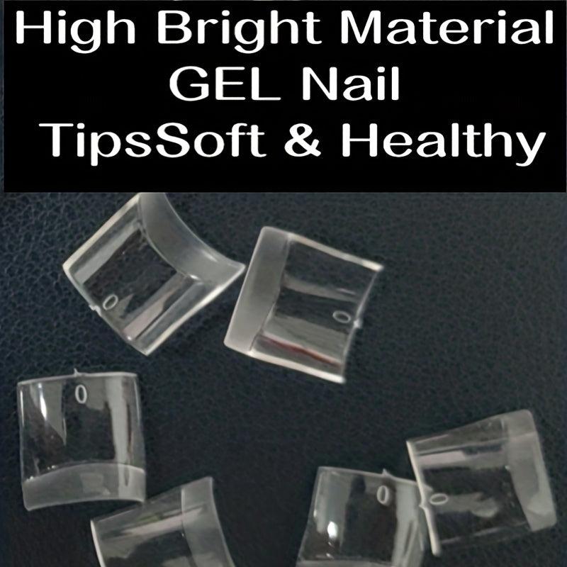 200pcs Soft Gel Nail Tips Half Matte Clear Acrylic Nail Tips French False Nails