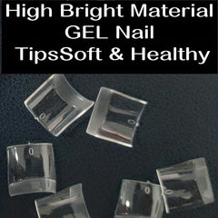 200pcs Soft Gel Nail Tips Half Matte Clear Acrylic Nail Tips French False Nails