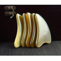 Gua Sha Set Facial Tool Scraping Plate SPA Massage Faux OX Horn Body Massager