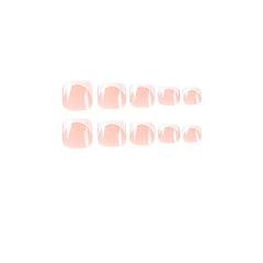 Glossy Pink Square Press On Toenails Short Acrylic False Toenails for Women