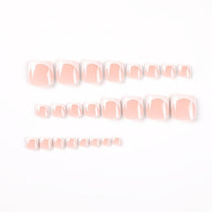 Glossy Pink Square Press On Toenails Short Acrylic False Toenails for Women