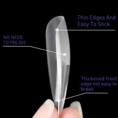 120pcs Stiletto Nail Tips Acrylic Long False Nail Tips with Cases Clear