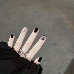 French Tip Glitter Press On Nails for Women and Girls