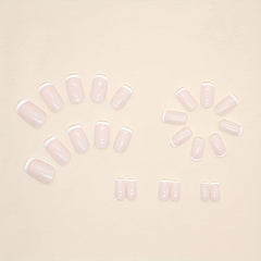 24pcs Nude Pink Press On Nails French Edge False Nails