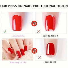 24pcs Nude Pink French Tip Press On Toenails Short Square False Toenails