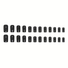 24pcs Starry Sky Glitter Press On Nails Glossy False Nails for Women
