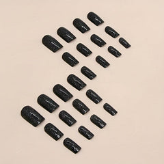 24pcs Starry Sky Glitter Press On Nails Glossy False Nails for Women