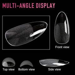 120 PCS Clear Oval Nail Tips Half Matte Almond Stiletto False Nails