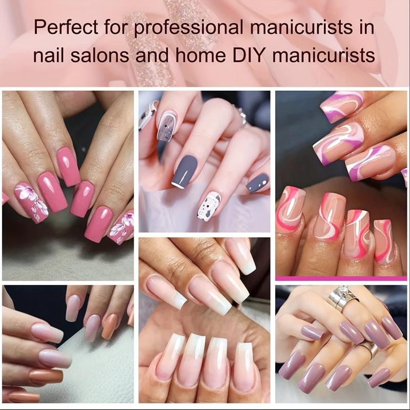 240Pcs Clear Gel Full Cover Nail Tips Square False Nails DIY Salon