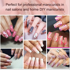 240Pcs Clear Gel Full Cover Nail Tips Square False Nails DIY Salon