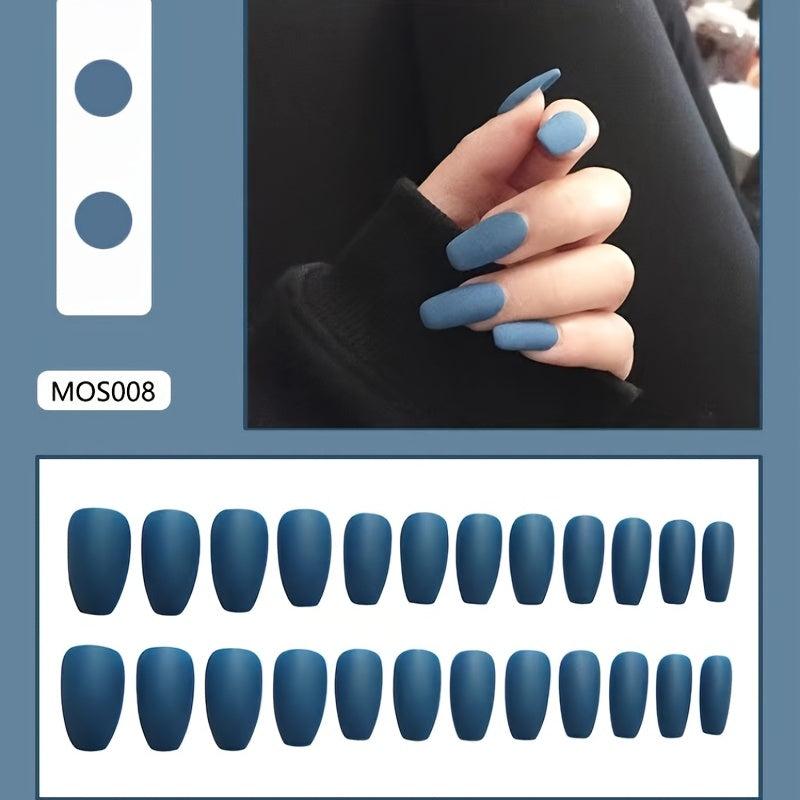 Matte Square Press On Nails Reusable French False Nails