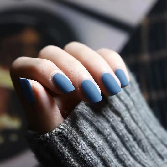 Matte Square Press On Nails Reusable French False Nails