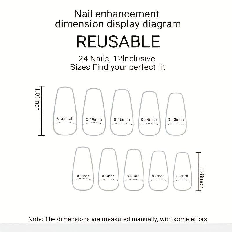 Pink Press On Nails Short Acrylic False Nails Easy to Apply & Remove