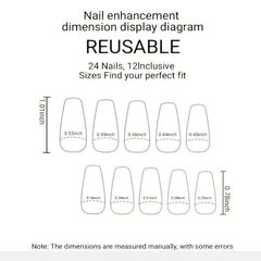 Pink Press On Nails Short Acrylic False Nails Easy to Apply & Remove