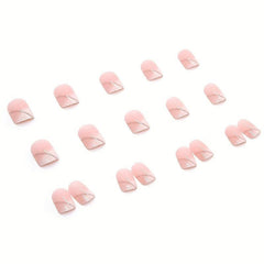 Pink Press On Nails Short Acrylic False Nails Easy to Apply & Remove