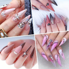 120PCS Medium Stiletto Nail Tips Almond Shape False Nails
