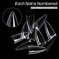 120PCS Medium Stiletto Nail Tips Almond Shape False Nails