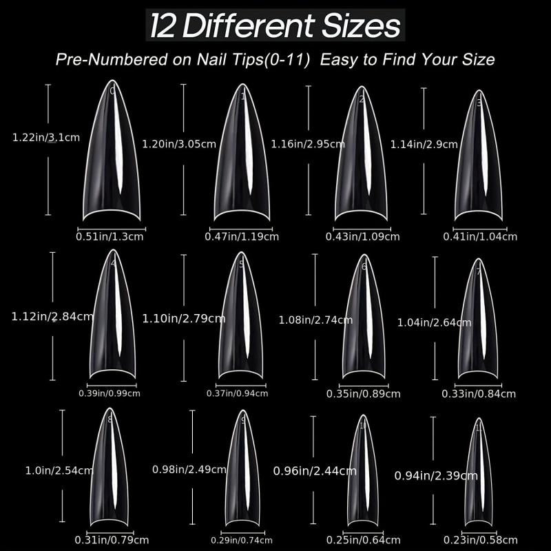 120PCS Medium Stiletto Nail Tips Almond Shape False Nails