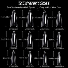 120PCS Medium Stiletto Nail Tips Almond Shape False Nails