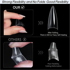 120PCS Medium Stiletto Nail Tips Almond Shape False Nails
