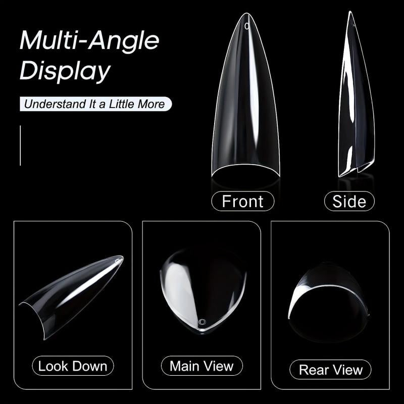 120PCS Medium Stiletto Nail Tips Almond Shape False Nails